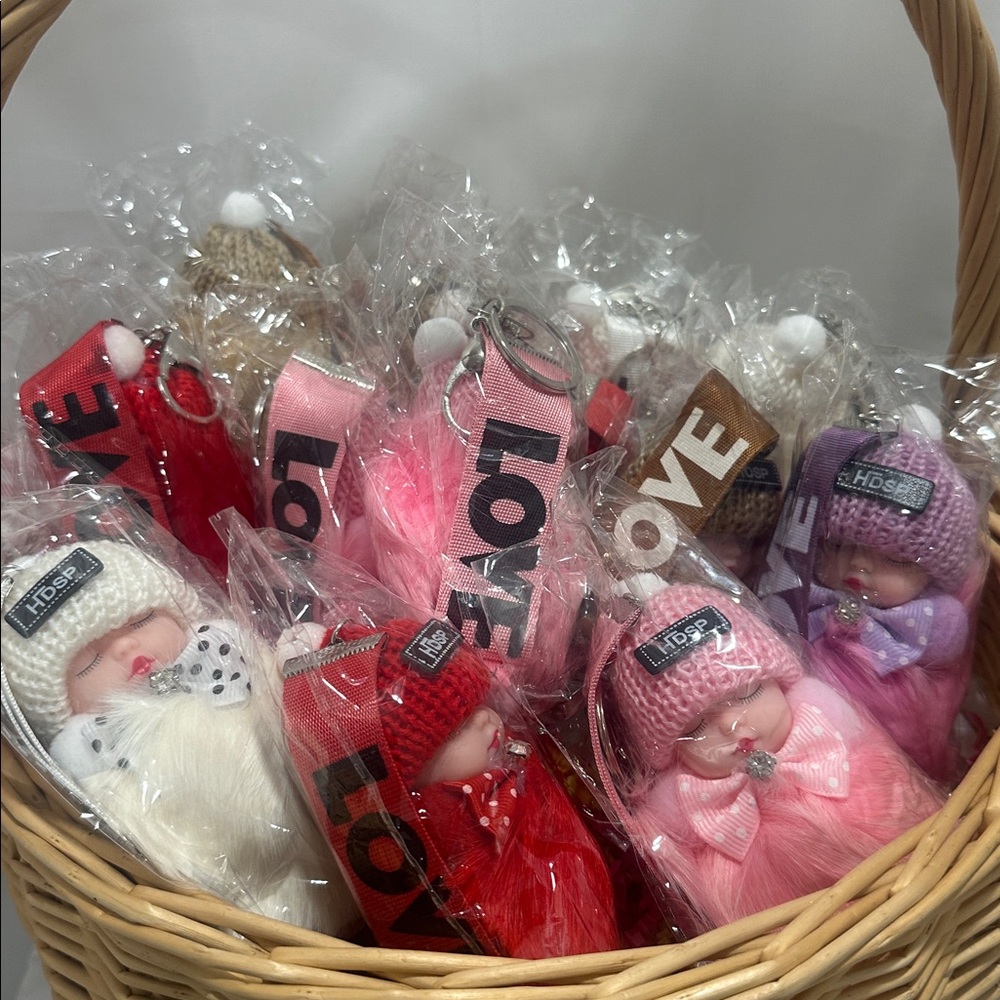NWT sleeping baby  Fur Keychain 15 pcs will come in a package all new
